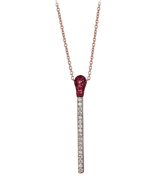 Ruby and Diamond Match Necklace Short