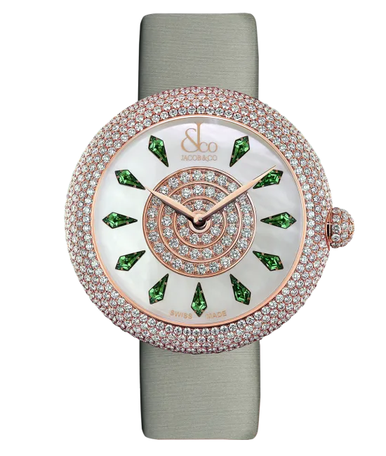 Brilliant Half Pave Rose Gold Tsavorites 38mm