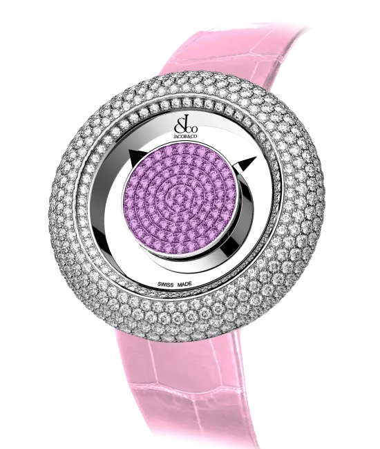 Brilliant Mystery Baguette Diamonds and Pink Sapphires 38mm