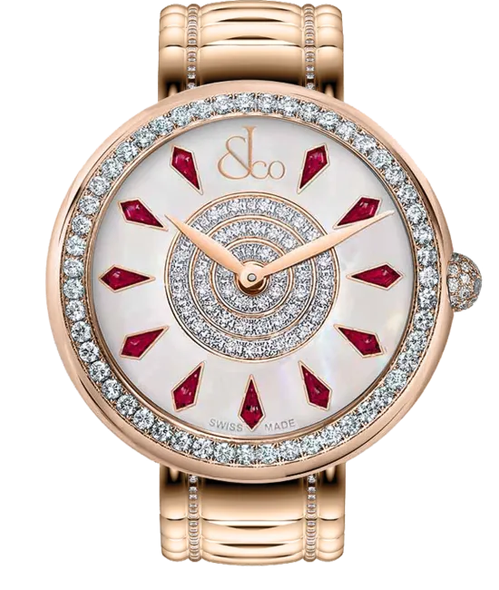 Brilliant One Row Rose Gold Couture Ruby 44mm