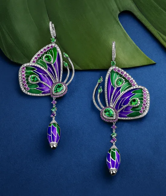 PURPLE CATHEDRAL PAPILLON EARRINGS
