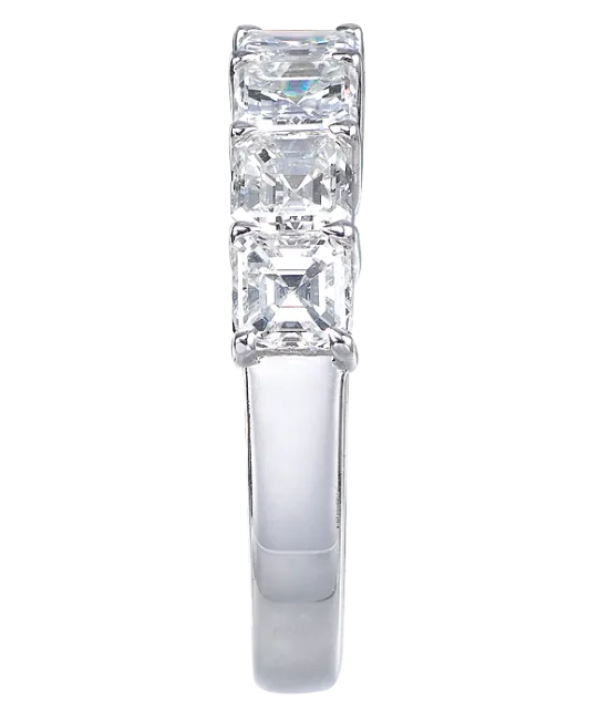 Square Emerald-Cut Partial Eternity Band