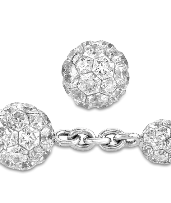 Invisible Set Diamond Ball Cufflinks