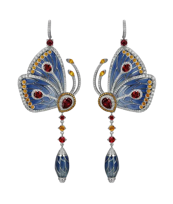 Blue Topaz Papillon Earrings