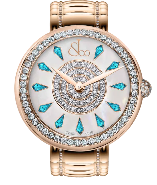 Brilliant One Row Rose Gold Couture Icy Sapphires 44mm