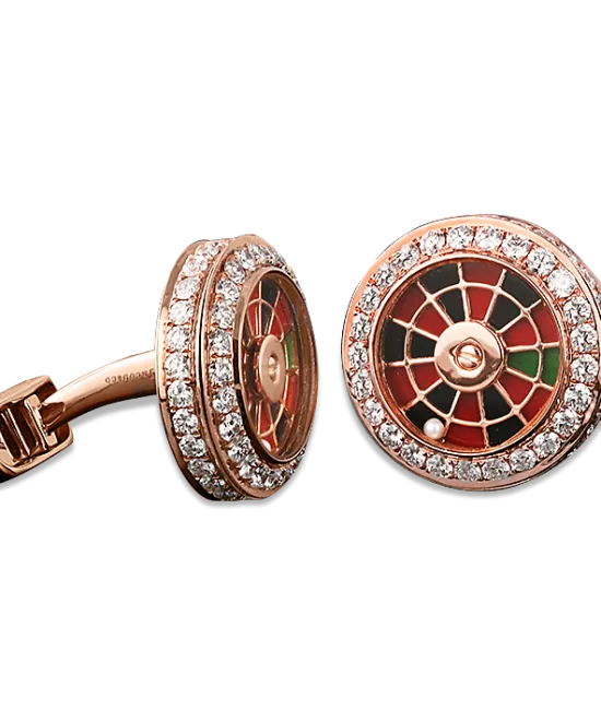 Rose Gold Roulette Wheel Cufflinks