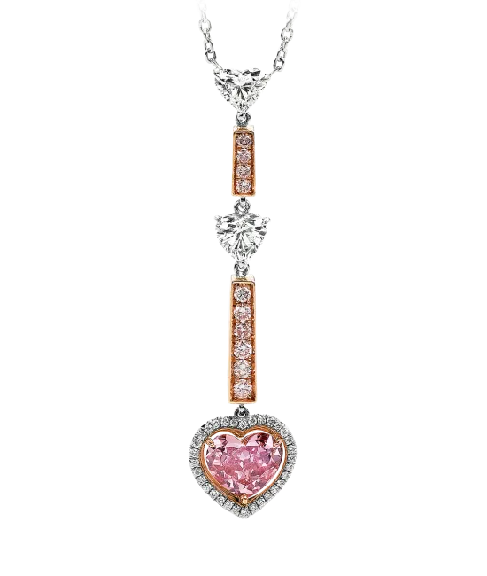 Three Heart Diamond Necklace