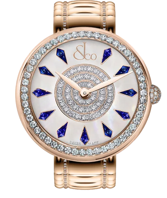 Brilliant One Row Rose Gold Couture Blue Sapphires 44mm