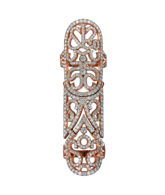 Lace Rose Gold Diamond Lace Full Finger Ring