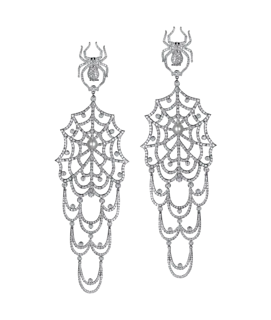 White Gold Earrings with White Pearls