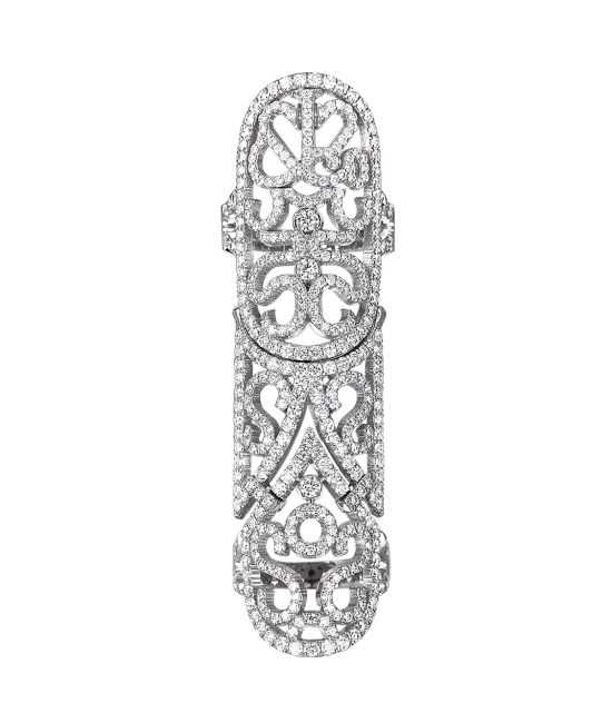 Lace  White Gold Diamond Lace Full Finger Ring