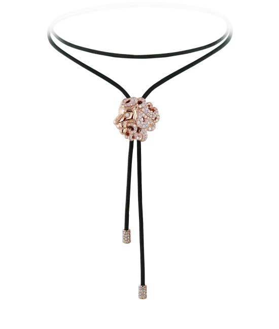 Zodiac Leo String Necklace Rose Gold Diamond