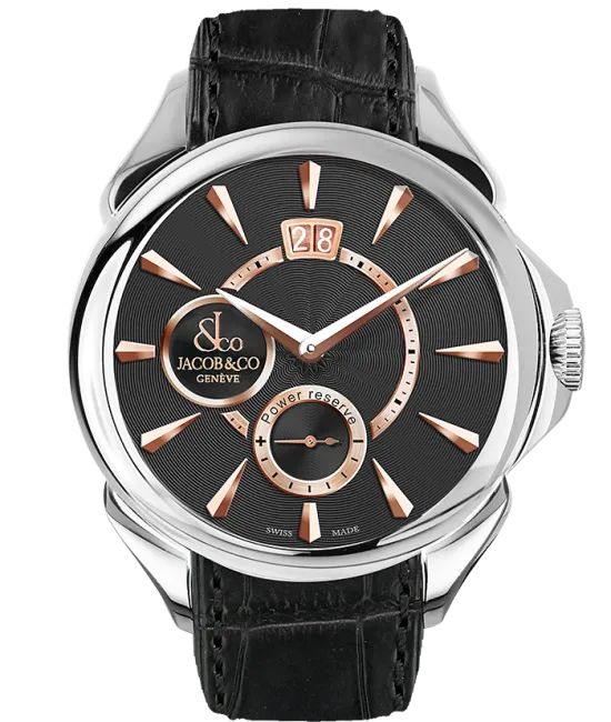 Palatial Classic Steel 5N Color Black Dial Jacob Co