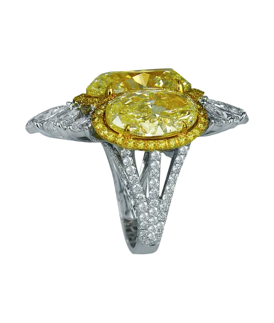 Fancy Yellow Oval Shape Diamond Cocktail Ring