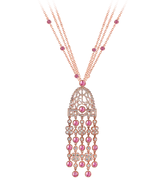 Jezebel Pink Sapphire and Diamond Pendant