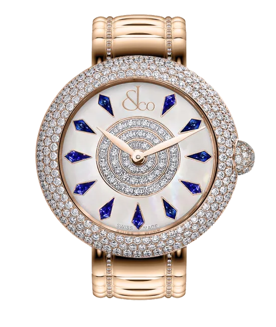 Brilliant Half Pave Rose Gold Couture Blue Sapphires 38mm