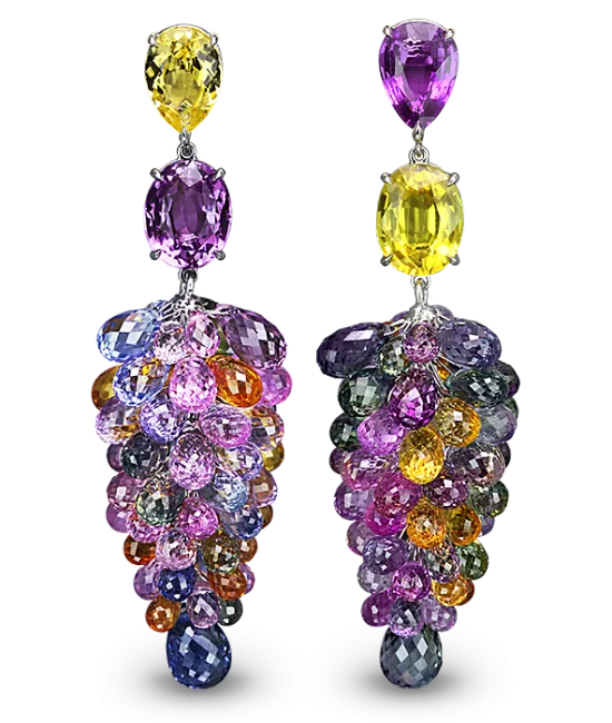 Sapphire Cluster Earrings