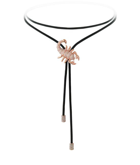 Zodiac Scorpio String Necklace Rose Gold Diamond