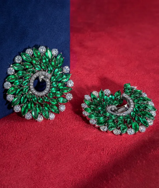 Emerald Infinia Earrings Large