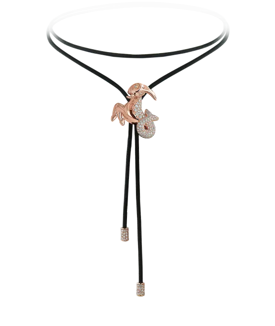 Zodiac Capricorn String Necklace Rose Gold Diamond