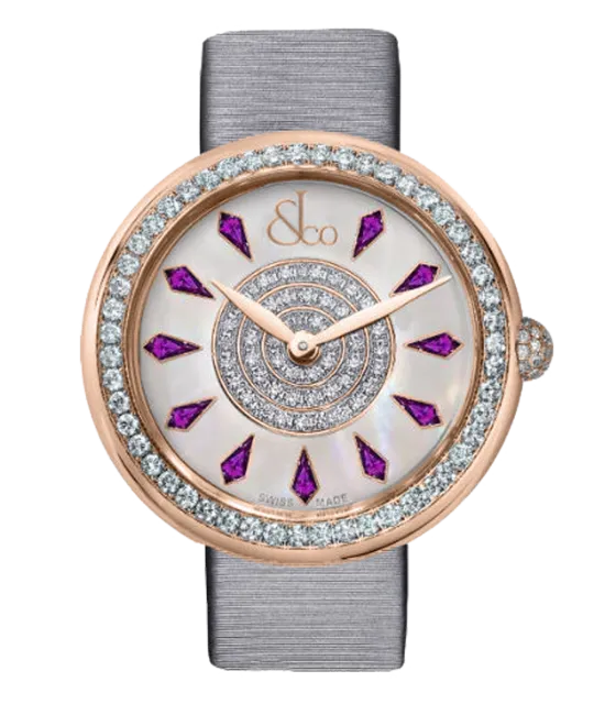 Brilliant One Row Rose Gold Amethyst Sapphires 38mm
