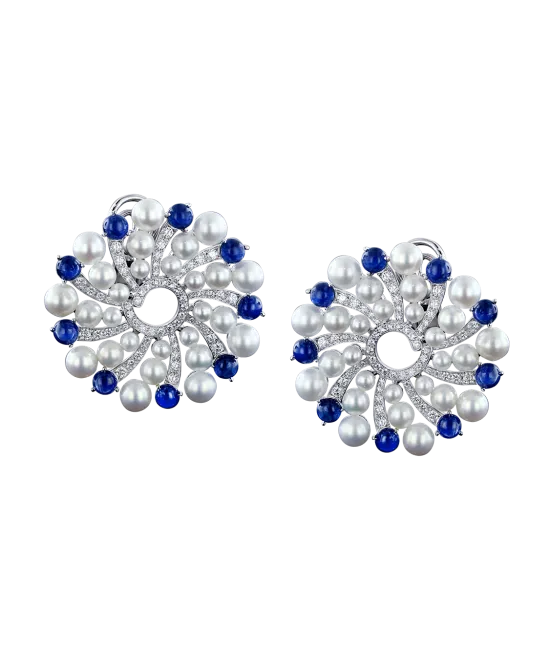 Infinia Pearl Blue Sapphires Earrings