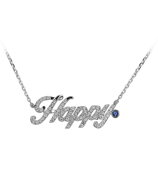 White Gold Happy Necklace