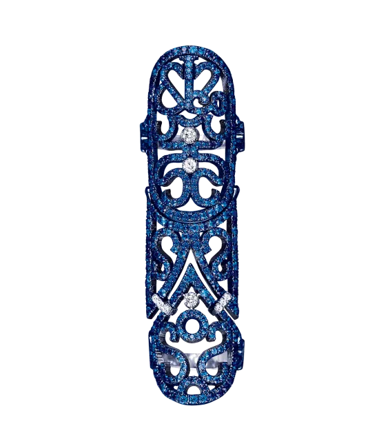 Lace White Gold Sapphire Full Finger Ring