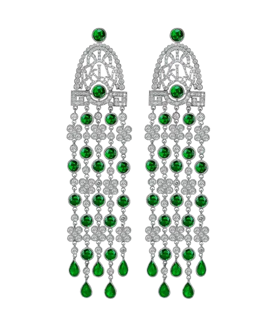 Jezebel Tsavorites and Diamond Earrings Long