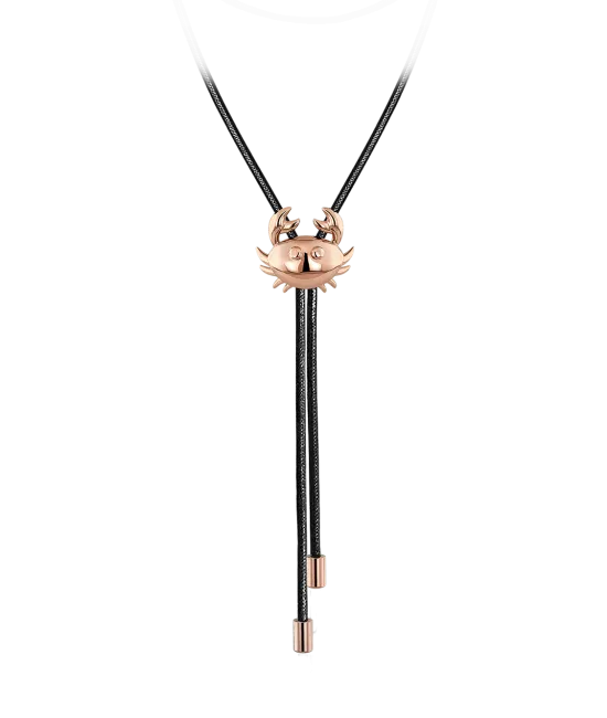 Zodiac Cancer String Necklace Rose Gold