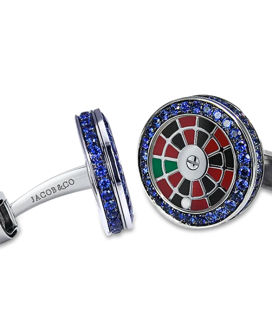 Sapphire Roulette Wheel Cufflinks