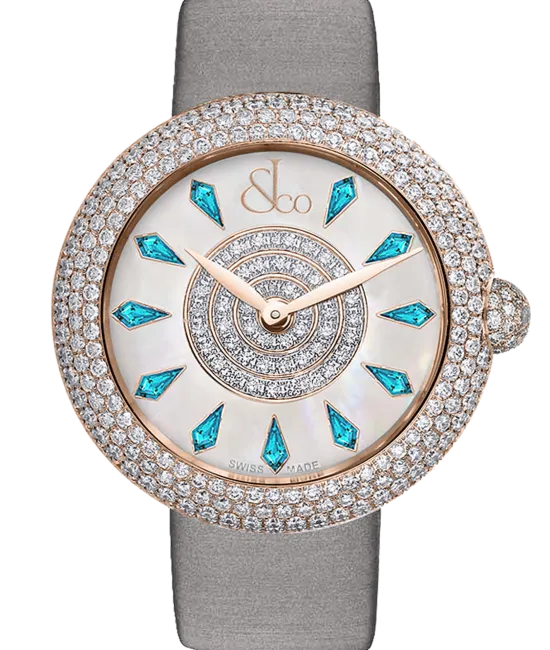 Brilliant Half Pave Icy Blue Sapphires 44mm
