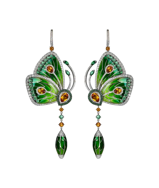 Rain Forest Green Topaz Papillon Small Earrings