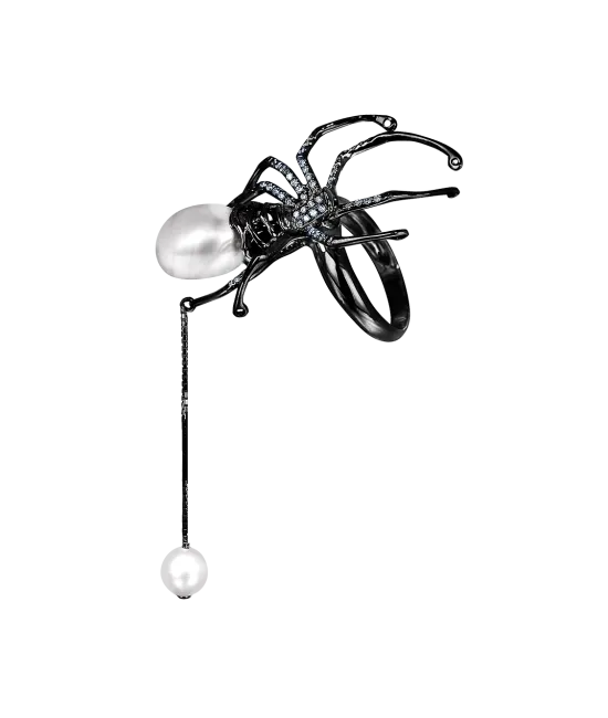 Pearl & Diamond Spider Ring