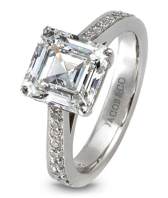 Square Emeald Cut Diamond Solitaire Jacob Co