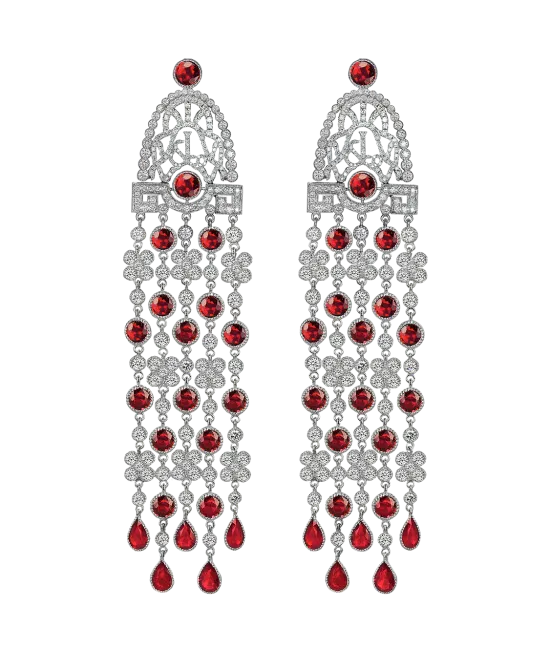 Jezebel Ruby and Diamond Earrings