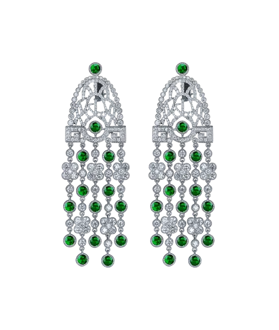 Jezebel Tsavorites and Diamond Earrings Short