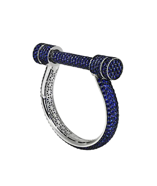 Full Pave Sapphire Estribo Bracelet