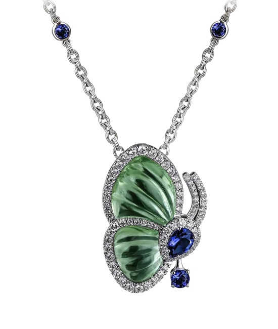 Papillon Necklace with Prasiolite