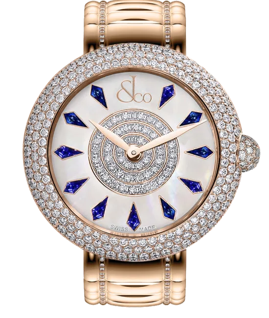 Brilliant Half Pave Rose Gold Couture Blue Sapphires 44mm