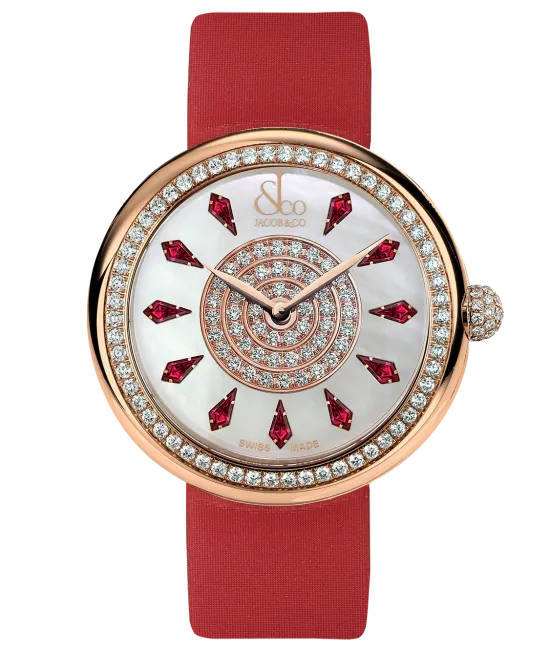 Brilliant One Row Rose Gold Ruby 38mm