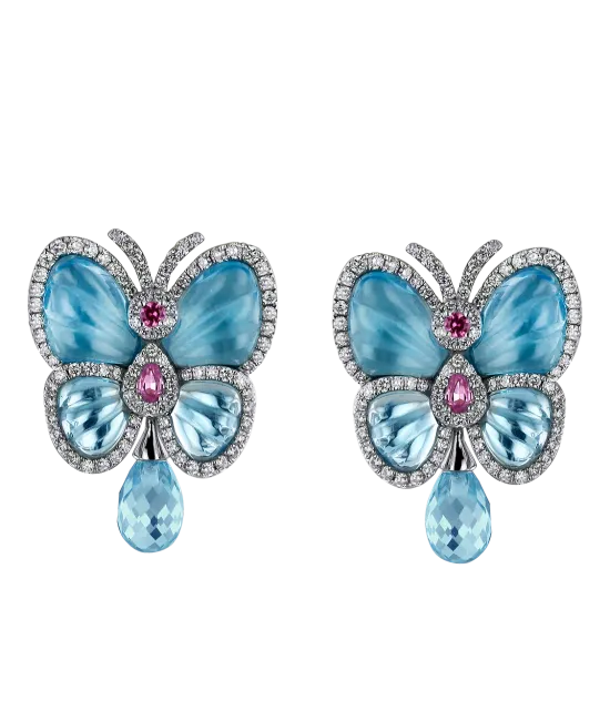 Blue Topaz Papillon Small Earrings