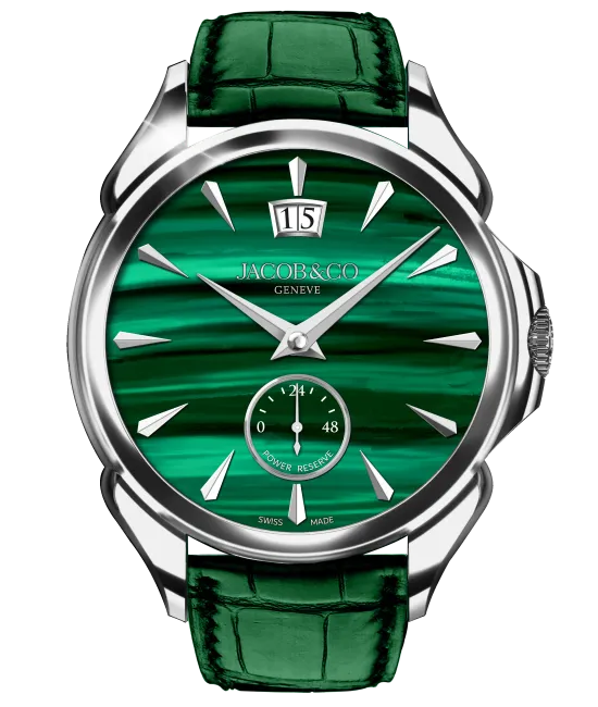 Palatial Classic Manual Big Date Stainless Steel Malachite