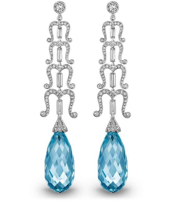 Aquamarine Chandelier Earrings