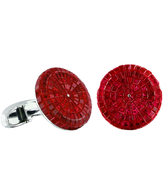 Full Baguette Brilliant Rubies Cufflinks