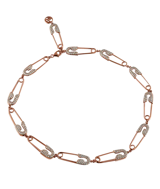 Rose Gold Safety Pin Choker
