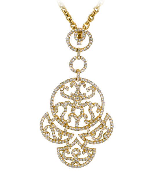 Lace Yellow Gold Diamond Lace Pendant