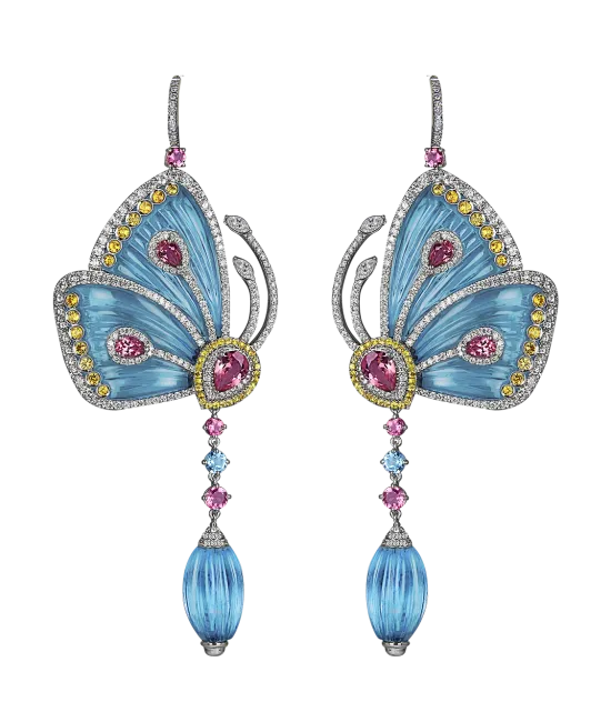 Blue Cathedral Papillon Earrings Large