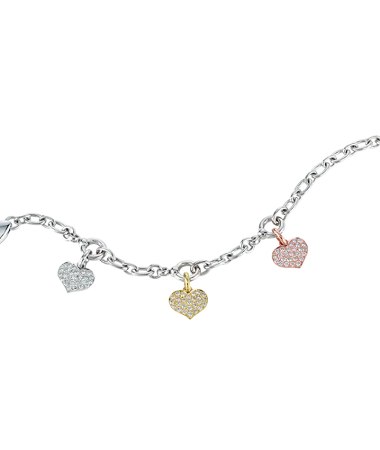 Heart Charms Diamond Bracelet