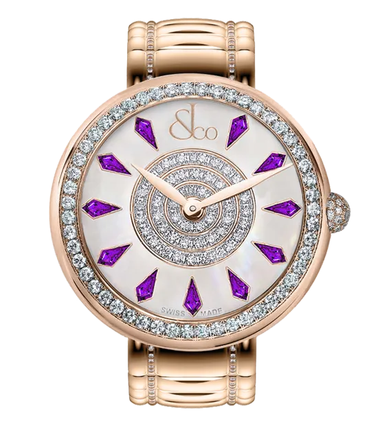 Brilliant One Row Rose Gold Couture Amethyst Sapphires 38mm